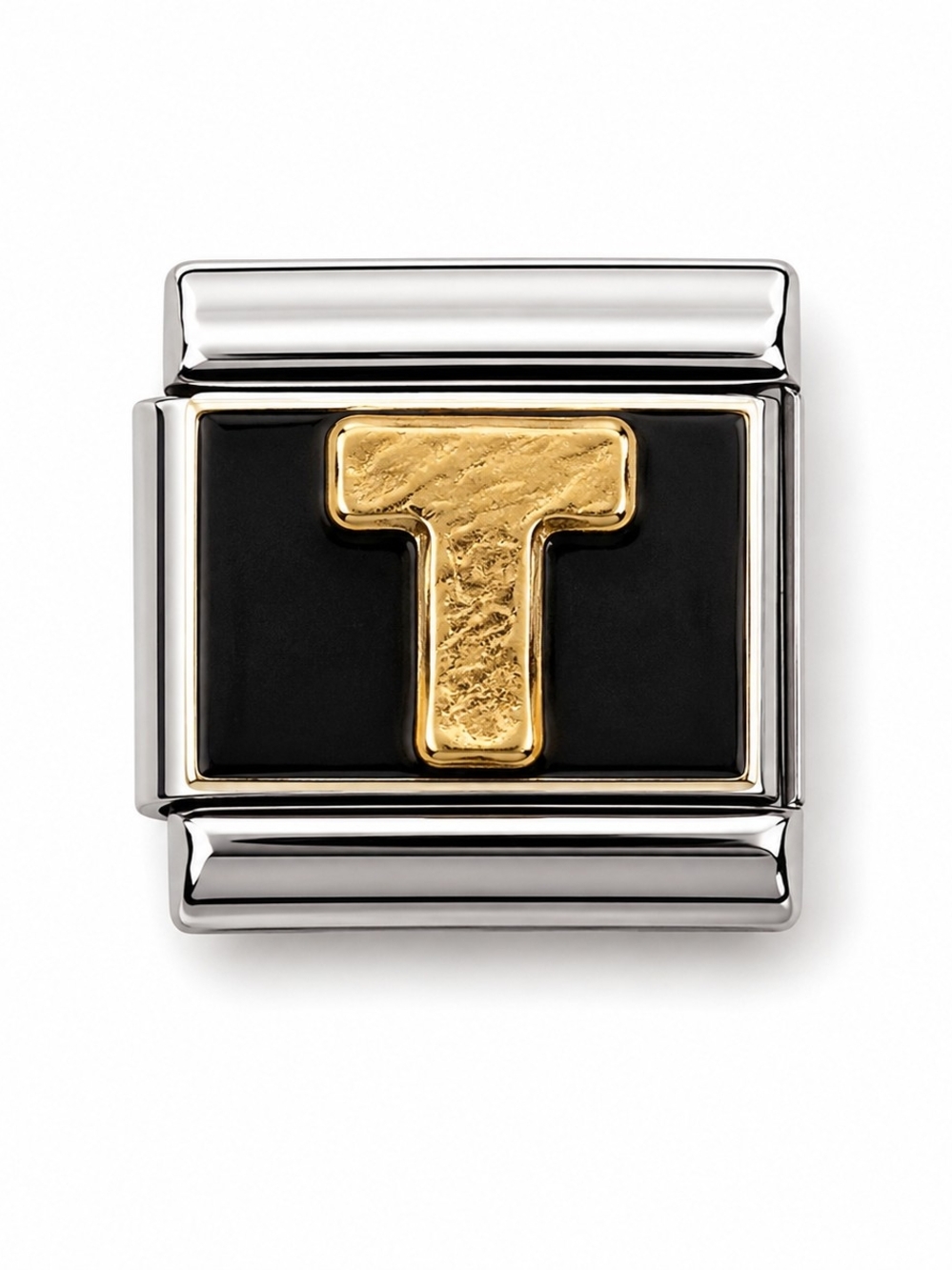 Authentic Nomination Composable Link Charm Letter T 18K Gold Made in Italy